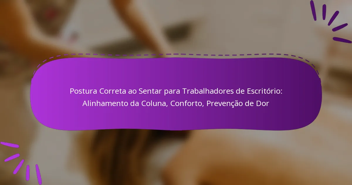Postura Correta ao Sentar para Trabalhadores de Escritório: Alinhamento da Coluna, Conforto, Prevenção de Dor