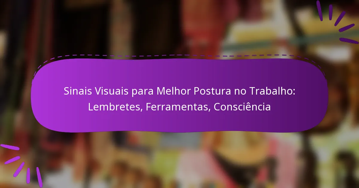 Sinais Visuais para Melhor Postura no Trabalho: Lembretes, Ferramentas, Consciência